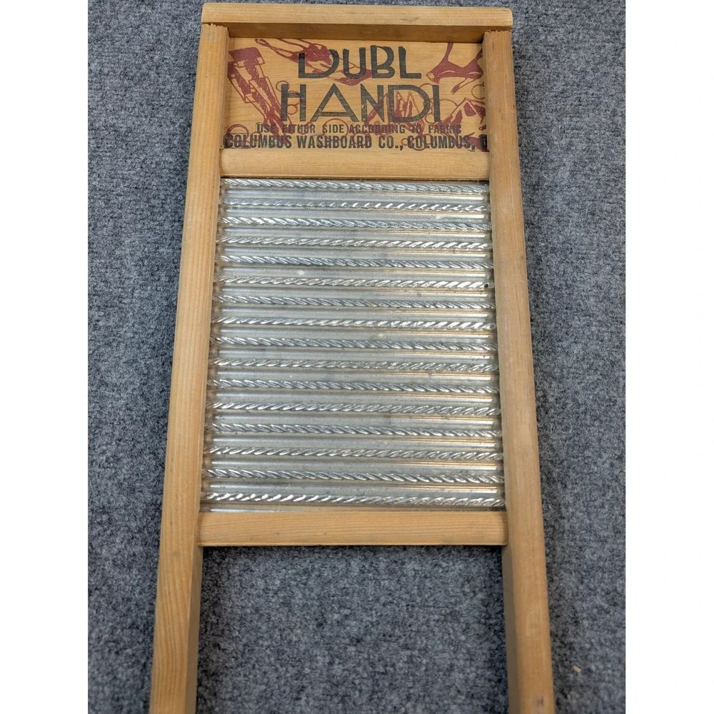 Dubl Handi Columbus Washboard Co Metal Wood Small Laundry Washboard Rustic Decor